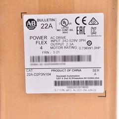 New AB 22A-D2P3N104 PowerFlex 4 0.75 kW 1 HP AC Drive 22AD2P3N104 US Free Tax