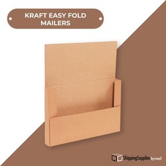 50-Pack Kraft Easy-Fold Mailers 10.25×10.25×1″ ECT-32B – Economical & Versatile