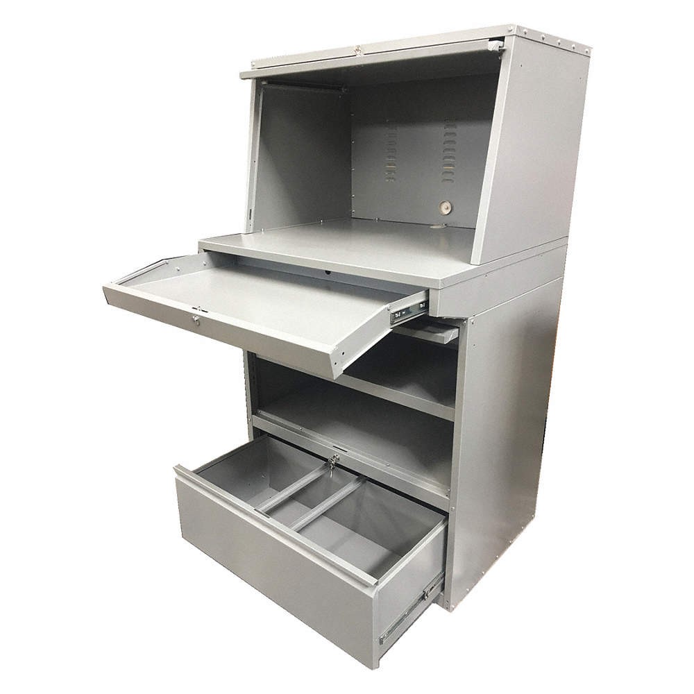 GRAINGER APPROVED 462D19 CompEnc,2Shlv,LtGry,62″x35″x24 1/8″ 462D19