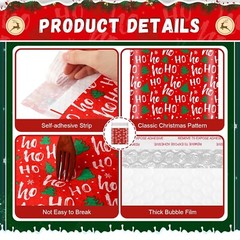 50 Pcs Christmas Poly Bubble Mailers Christmas Padded Envelopes 8.27 x 9.45 Inch