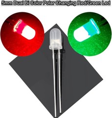 100PCS 5mm Dual Bi Color Polar Changing Red/Green Led Diffused LEDs 2-Pin led