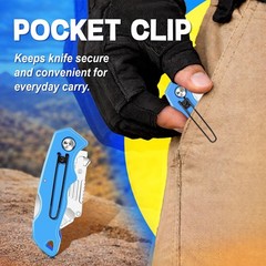 4 Box Cutter Folding Pocket Utility Work Knife Quick-Change Locking 10 Blades