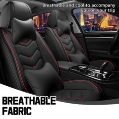 2-Seat Set Black Nappa Leather Car Seat Covers for Mercedes-Benz Metris 2017