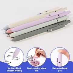 7PC 0 5mm Fine Point Gel Pens Quick Dry Black Ink Smooth Writing Journaling