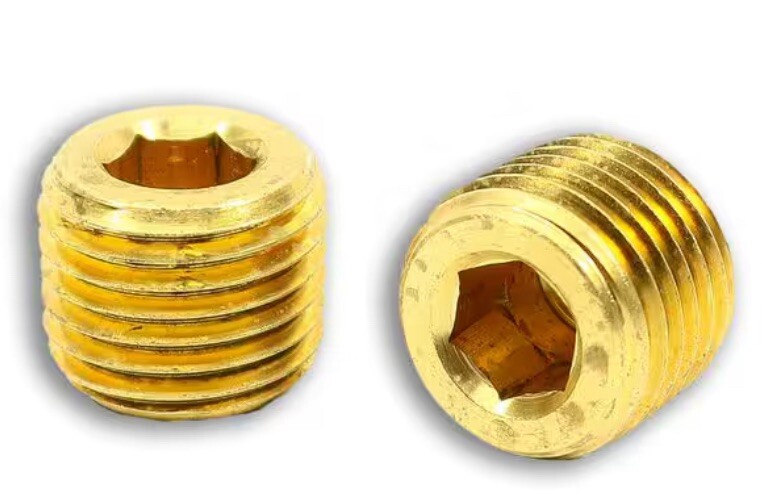 (5 Pack) Brass 3/8″ Pipe Plugs Countersunk Male NPT-USA