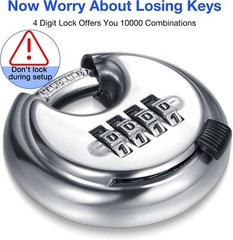 10 Packs 4 Digit Combination Locks Stainless Steel Disc Lock Combo Padlock