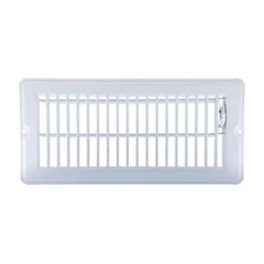 9-3/4 in. x 4 in. Steel Floor Register with 7/8 in. Drop in White