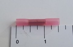 100 PCS. HIGH STRENGTH HEAT SHRINK BUTT WIRE CONNECTORS CRIMP, RED 22-18 GAUGE