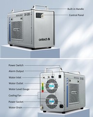 OMTech CW-5200 Industrial Water Chiller for CO2 Laser Engraving Cutting Machines