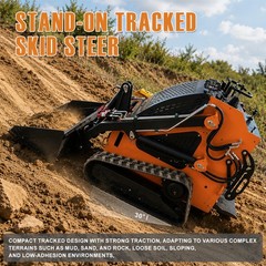 Landhonor Mini Skid Steer Loader 23HP Compact Track Hydraulic Drive for Garden