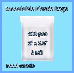 400 Mini Plastic Bags (2 x 2.5″) Resealable, Clear for Candy, Pills, Beads