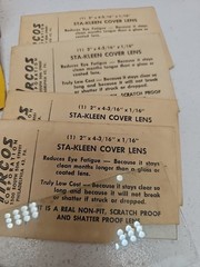 Vintage Welding Goggle Lenses Round Oxweld Type C 16 / 17 Arcos Sta-Kleer Cover