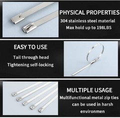 100-200 Cable Zip Ties 14″/12″/6″/4″ Heavy Duty Nylon Wire Wrap UV Resistant Lot