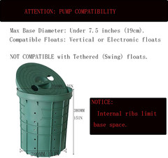 5 Gallon Perforated Sump Pump Basin with Lid (13x11x15 Inch) – Heavy Duty PP Sum