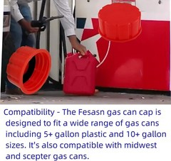 “5 Gallon Gas Can Cap , for Most 1/2/3/5 Gallon Gas Cans, Portable Gas Tank Li..