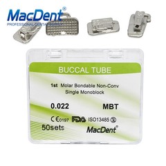 200Pcs MacDent Dental Orthodontic Buccal Tubes 1st Molar MBT ROTH 022 Monoblock