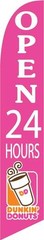 Dunkin Donuts Open 24 Hours 12ft Feather Banner Swooper Flag – FLAG ONLY