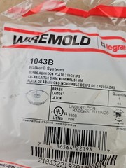 LEGRAND WIREMOLD 1043-B BRASS ABANDON PLATE 2 INCH NEW!