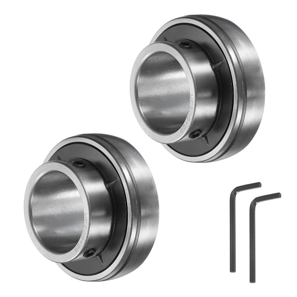 2pcs Ball Bearing Insert, Chrome Steel Gcr15 UC209-28 Bore 1 3/4″ Set Screws