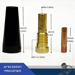 24pc Flux Core Gasless Welding Nozzle Tip Kit .030 MIG Welder Accessory