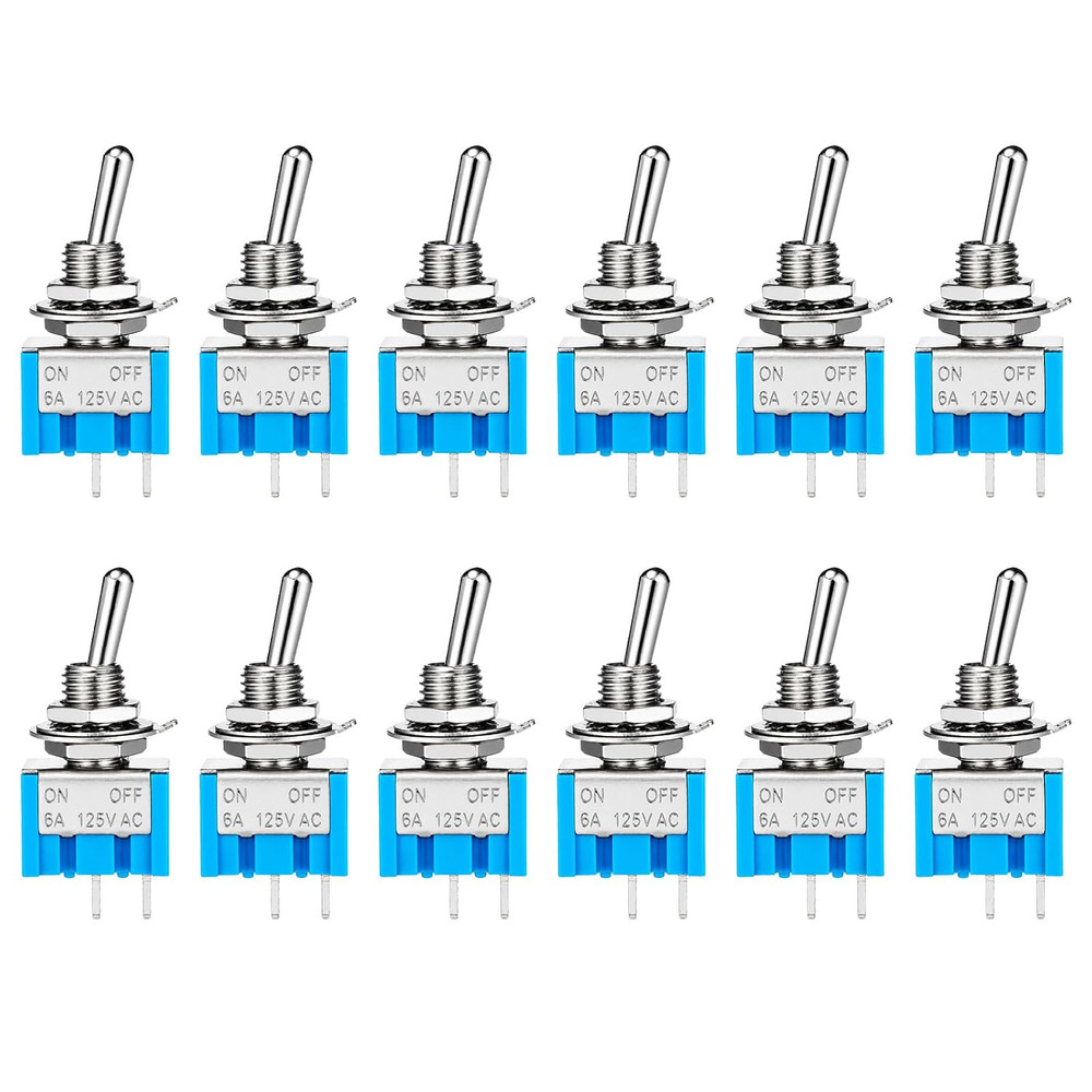 12 PCS Mini Toggle Switch, 2 Pin 2 Position Micro Rocker Switches, SPST