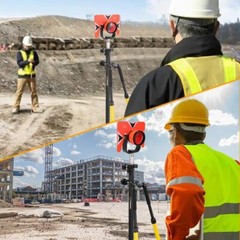 Surveying Bipod Tripod Thumb Release Aluminum Telescopic Stand for Prism Pole