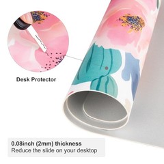 Colorful Star Large Mouse Pad, 31.5L x 15.7W inches, Watercolor Pink Flower