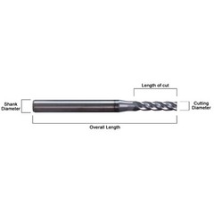 10Pcs 4 Flute 3/32″ x 1/8″ x 3/8″ x 1-1/2″ End Mills Solid Carbide AlTiN Coated