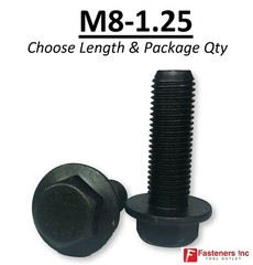 (Choose Length & Qty’s) M8-1.25 Grade 10.9 Metric Flange Bolts Black Phos & Oil