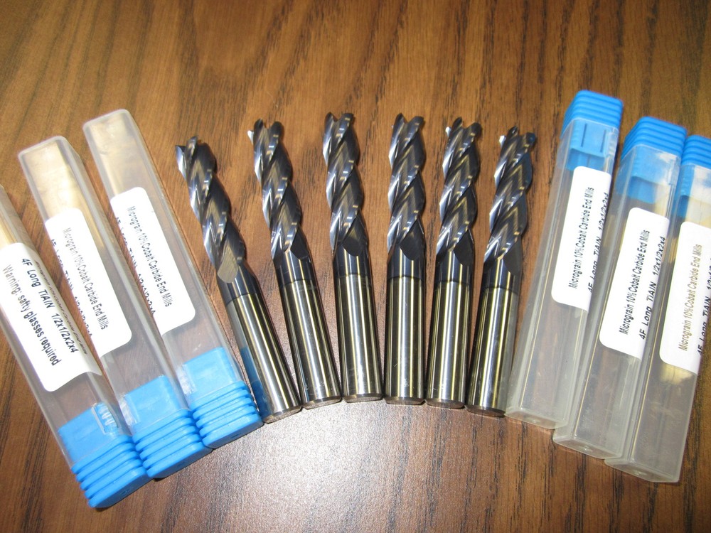 6pcs 1/2″x2x4 long length Carbide End Mills Tialn Coated 4 Flt S/E –new