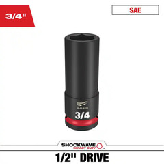 SHOCKWAVE 1/2 In. Drive 3/4 In. Deep 6 Point Impact Socket (1-Pack)