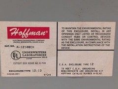 Acme TA-2-81217 Industrial Control Transformer, Hoffman A-12108CH Enclosure Box