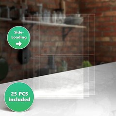 25Pack 4×6 Inch Recipe Card Protectors Clear Recipe Card Sleeves for 8.5×9.5 Inc