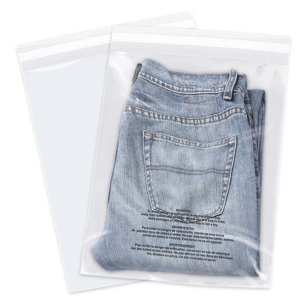 WEPOLY 10×13 Clear Resealable Poly Bags, 500 Ct Self Seal Packaging Shipping