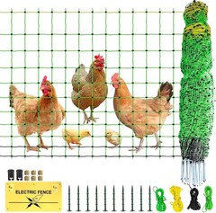 Portable Electric Poultry Netting Fence Nets Mesh 41.5″ H x 164′ L for Farms