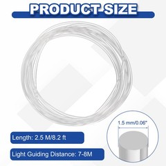 8.2ft 1.5mm/0.06″ PMMA Side Glow Fiber Optic Cable, Normal Brightness Type