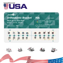 US AZDENT Dental Orthodontic Brackets Brace Mini Roth/MBT 0.022/0.018 345 Hook