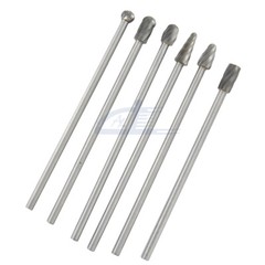 6pc 1/4″ Tungsten Rotary Carbide Burr Bits Aluminum Bur 6″ Long Shank Single Cut