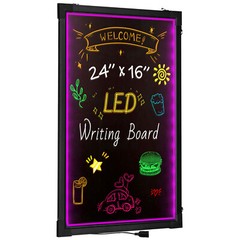 VEVOR LED Message Writing Board 24″x16″ Illuminated Erasable Lighted Chalkboard