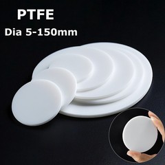 PTFE Discs Solid Round Sheet Pad Sealed Cushioning Dia 5-150mm Thickness 0.5-8mm