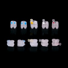 AZDENT Dental Orthodontic Ceramic Bracket Braces Roth MBT .022 Hooks 345
