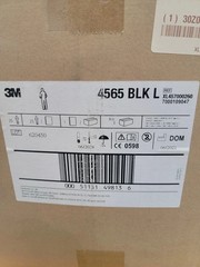3M 4565-BLK Large Hooded Disposable Protective Coverall White/Red