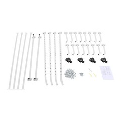 5-Tier Horizontal Material Rack, White Iron Pipe & Lumber Storage with 4 Wheels