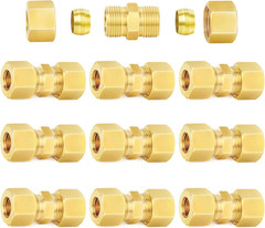 Brass Compression Tube Fitting, 5/16″ OD X 5/16″ OD Compression Union Connector(