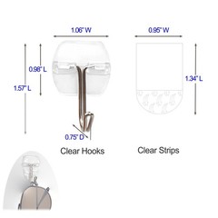 25 Small Hooks +30 Removable Strips, Clear Wire Hanger Hooks, Damage-Free Uti…