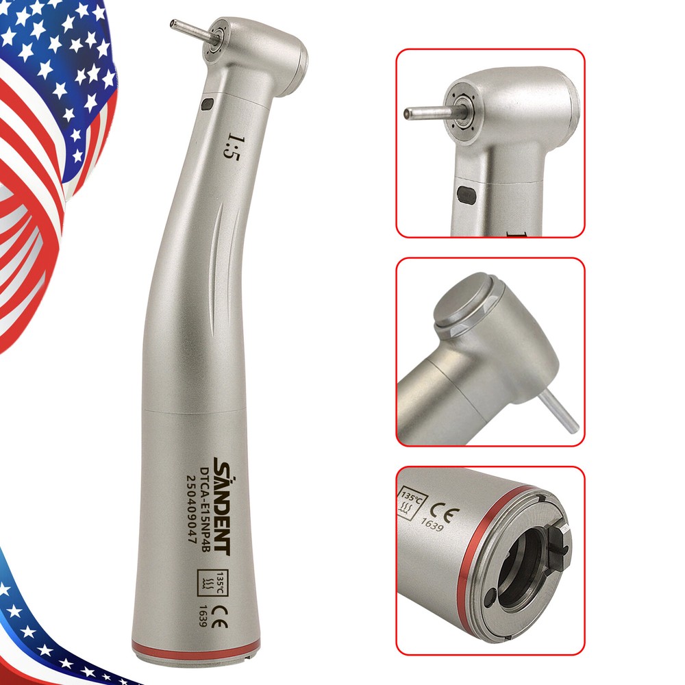 1-5*SANDENT Dental 1:5 Increasing Fiber Optic Contra Angle Handpiece Electric