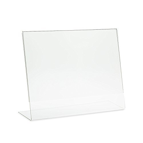 Dazzling Displays 5 Acrylic 11″ x 8-1/2″ Slanted Sign Holders