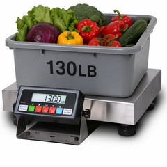 New 130LBS×0.005lb Bench Scale/Postal-Shipping Scale with 16″ x 12″ SS