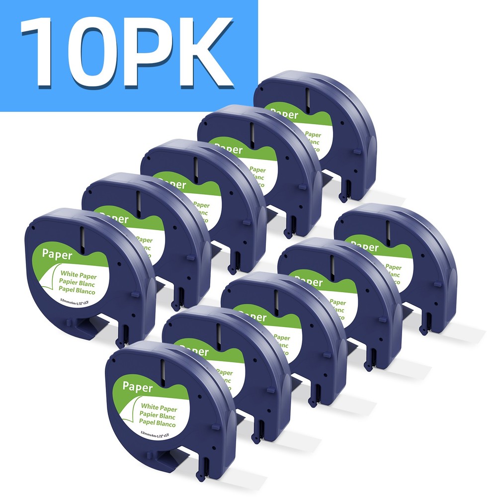 Dymo LetraTag Refill 91330 White Paper Label Tape 12mm 1/2″ Compatible LT-100H