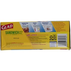 Glad FLEX N SEAL Sandwich Zipper Bags, 16.8 cm X 14.9 cm, 12 oz, 100 Ct